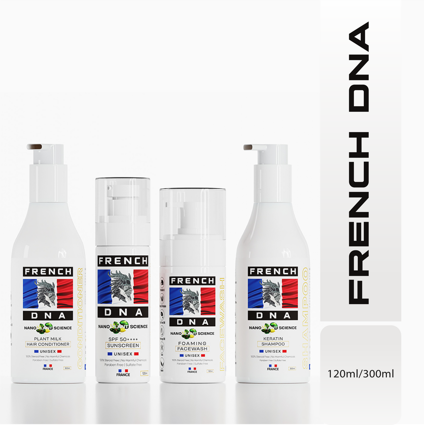 Face Wash + Sunscreen SPF 50 + Keratin Shampoo + Conditioner [4-in-1]