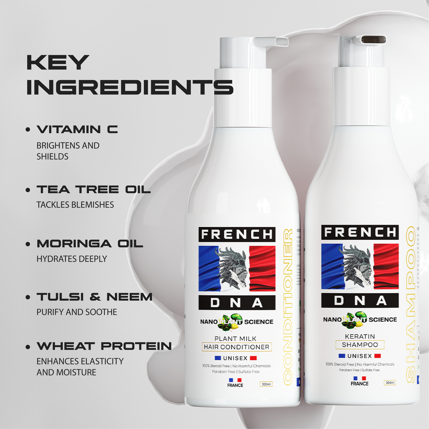 Keratin Shampoo + Plant Milk Hair Conditioner Combo [2-in-1]