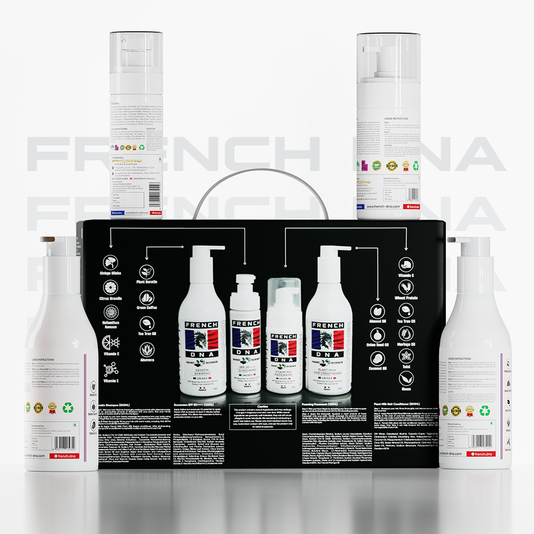 Face Wash + Sunscreen SPF 50 + Keratin Shampoo + Conditioner [4-in-1]